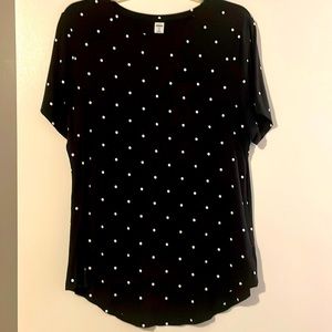 Old Navy Luxe black white polka dot top size large